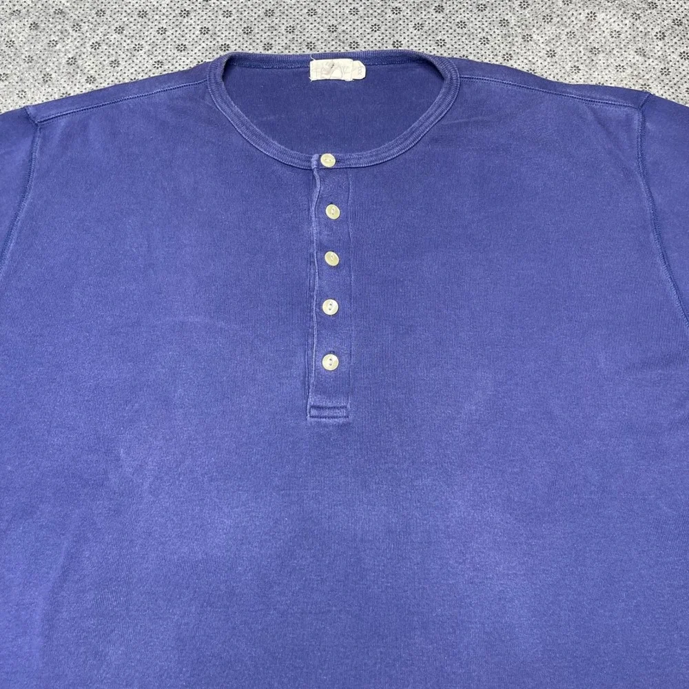 Vintage J. Crew Oarsman Mens XXL Grunge Henley Cotton Shirt Faded Shirt